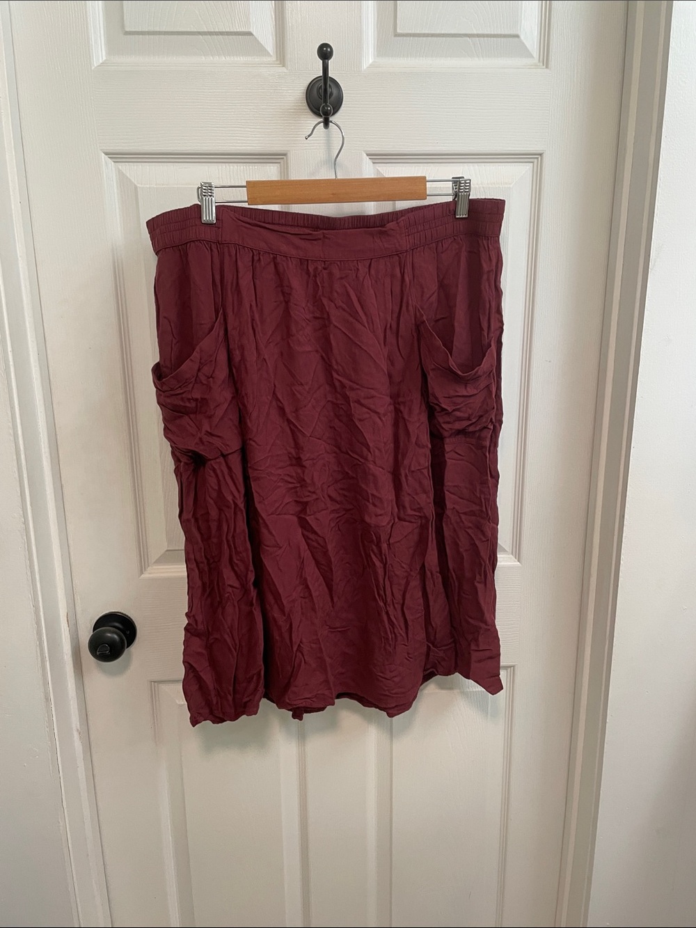 Old Navy Wine Midi Skirt with Pockets